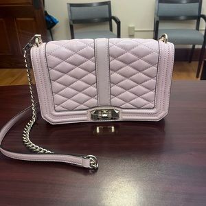 Rebecca Minkoff Quilted Chevron Love Cross Body/Shoulder Bag with Gold Chain